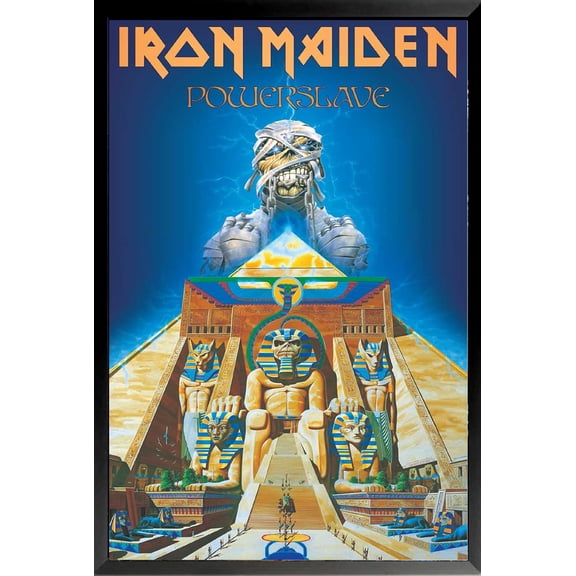 BUY ART FOR LESS Officially Licensed Iron Maiden Powerslave Album Cover Framed Art Poster - 24 x 36 Inch - Sturdy Engineered Wood Frame with Plexi Glass - Ready To Hang