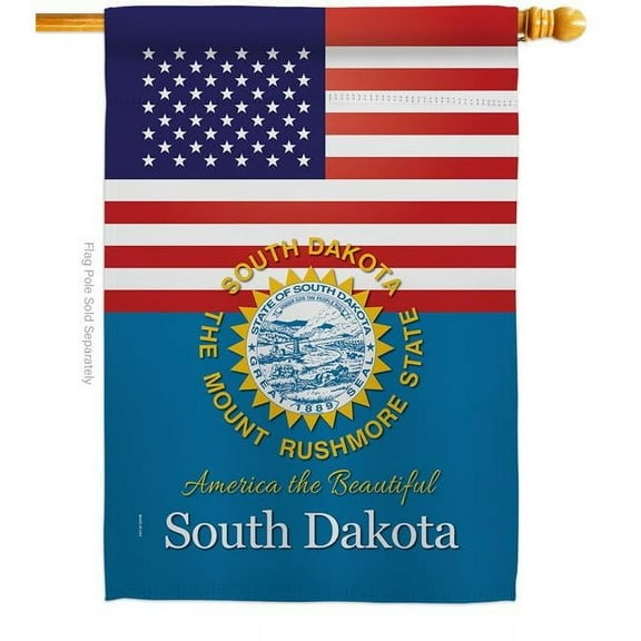 Americana Home & Garden H140593-BO 28 x 40 in. USA South Dakota American State Vertical House Flag with Double-Sided Decorative Banner Garden Yard Gift