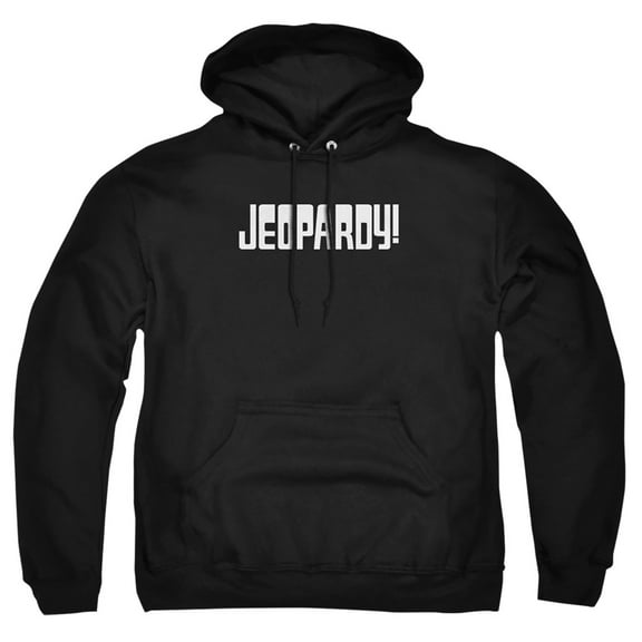 Popfunk Jeopardy Light Logo Adult Pull-Over Hoodie, Black, 5X-Large