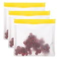 thumbnail image 1 of Uxcell Sac de Congélation Réutilisable 11"x2"x7.9", 3 Pcs Sacs de Rangement Alimentaires Étanches à Fermeture Éclair pour Réfrigérateur, Collation, Légumes, Fruits, Conteneur de Glace pour une Fraîcheur Durable, Jaune, 1 of 7