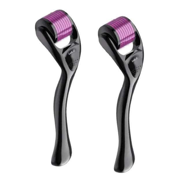 2pzs Dermaroller Facial Para Regenerador Colágeno 0.3+0.5mm Lab.G, Negro Violeta