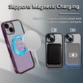 thumbnail image 6 of for iPhone 15 Plus Case Glitter Magnetic Compatible with MagSafe Full Camera Lens Protection Luxury Plating Cute Bling Clear Shockproof Slim Phone Case for Women Girls, Purple, 6 of 14