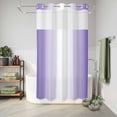 thumbnail image 6 of No Hook Shower Curtain, Purple Ombre Shower Curtains for Bathroom with See Through Top Window, Purple White Gradient Modern Abstract Art Waterproof & Washable Bath Curtain Stand Up Stall 36"x72", 6 of 9