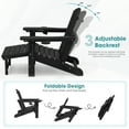 thumbnail image 3 of KINGYES Folding Adjustable Adirondack Chair with Retractable Ottoman & 2 Cup Holders for Patio Garden, Black, 3 of 8