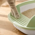 thumbnail image 6 of High Sided Cat Litter Box, 14"x18"x6" Semi Enclosed Anti-Urine Toilet for Kittens, Includes Scoop _ #05 _ C _ Green, 6 of 6