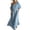 Sky Blue, variant on Noric Women's Summer One Shoulder Maxi Dresses Puff Sleeve Casual Loose Flowy Boho Vacation Party Sundress with Pockets