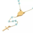 thumbnail image 2 of Stainless Steel Gold Rosary 6Mm Bead Necklace Cross Prayer Lobster Clasp N29, 2 of 3