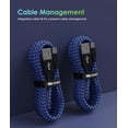 thumbnail image 4 of PS4 Charger Cable, 10ft 2 Pack Micro USB Cable, Nylon Braided Cord, for PS4 Slim/Pro, Xbox One S/X Controller, Micro Ports Accessories Kit, Blue, 4 of 6