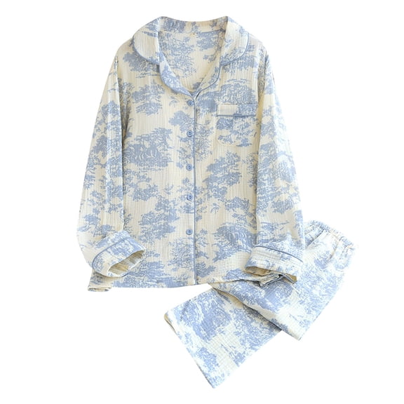 Christmas pajamas Yarn Pajamas Flower Sea Sweet Wind Home Clothes Cardigan Pajamas