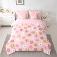 thumbnail image 3 of Manfei Pink Cartoon Floral 7-Piece Twin Bedding Sets,Rustic Flower Bedding Comforter Set,Cute Daisy Sheet Sets For Children,Super Cozy Room Decor Reversible, 3 of 9