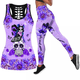 thumbnail image 3 of Conjuntos de yoga con calaveras para mujer, leggings con estampado 3D y camiseta sin mangas hueca, traje de yoga, fitness, leggings suaves de verano para mujer y niña, 3 of 5