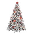thumbnail image 5 of 6 FT Unlit Artificial Snow Flocked Hinged Christmas Tree , 1050 Branch Tips, Easy Setup with Sturdy Metal Base, for Holiday Xmas Indoor and Outdoor Decoration, 5 of 5
