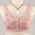 thumbnail image 3 of Conjunto de lencería Sujetador frontal con botones para mujer, ropa interior inalámbrica de alto soporte y cierre fácil (rosa 4XL) Cgtredaw Rosa T 24 para Mujer, 3 of 5