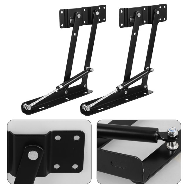 OULII 2Pcs Table Lift Hinge Spring Iron Black Folding Furniture Supplies