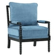 thumbnail image 2 of Duhome Elegant Lifestyle Victorian Linen Solid Print Comfy Upholstered Armchair, Black/Blue, 2 of 7