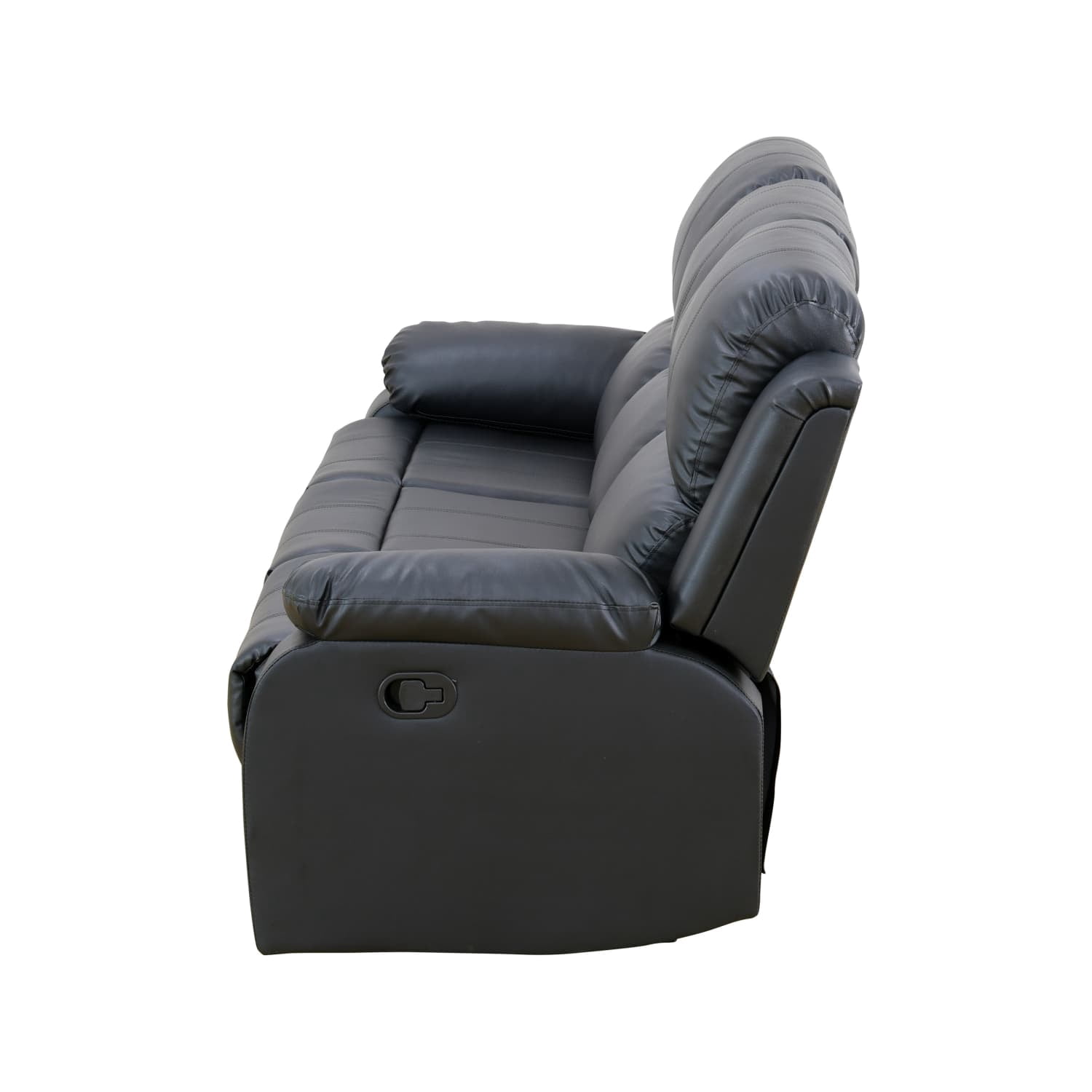 Semi PU and PVC 3-Seat Sofa - Modern Sofa with Intelligent Functions, Solid Wood Frame, and High-Quality Sponge for Living Room