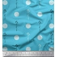 thumbnail image 1 of Soimoi Blue Georgette Viscose Fabric Polka Dot & Leaves Printed Craft Fabric by The Yard 44 Inch Wide, 1 of 3