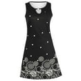 thumbnail image 5 of gakvbuo Summer Dresses For Women 2023 Tank Tunic Dress Swing Flowy Sundresses For Women Crewneck Shirt Dresses Sleeveless Floral Print Hollow Out Mini Dresses Casual Dresses Beach Dress For Women, 5 of 6