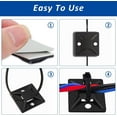 thumbnail image 3 of Adhesive-Backed Cable Zip Tie Set of 100 Small Black Wire Management Clips Self Adhesive Cable Zip Tie for Cord Management, 3 of 5