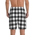 thumbnail image 4 of Lsque Black White Plaid Mens Sleep Pajama Shorts,Short Pajama Pants, Cotton Ultra-Soft Knit-Large, 4 of 9