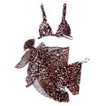 thumbnail image 3 of Womens swimsuits ,Women's Bikini Print Set Swimsuit Three Piece Filled Bra Swimwear Beachwear Multicolor M(M), 3 of 6