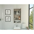 thumbnail image 3 of TUHOME Furniture Gray Modern Engineered Wood Medicine Cabinet with Open Shelf, Gray, 3 of 10