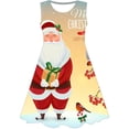 thumbnail image 1 of Vestido de Navidad para niñas, novedad de verano 2022, cuello redondo para niñas, dibujos animados de Papá Noel, vestido de Navidad para niñas de 1 a 10 años, 3T Gao Jinjia LED, 1 of 2
