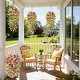 thumbnail image 4 of Artificial Hanging Flowers Outdoor Fake Morning Glory Vine Plant with Eucalyptus Leaves UV Resistant Silk Hanging Plants for Porch Patio Garden Home Wall Fence Decor 75cm Length, 4 of 8