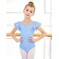 thumbnail image 3 of Oudiya Girls Ruffle Sleeve Ballet Leotards Toddler Mesh Dance Leotard Sparkly Gymnastics Outfits, 3 of 6