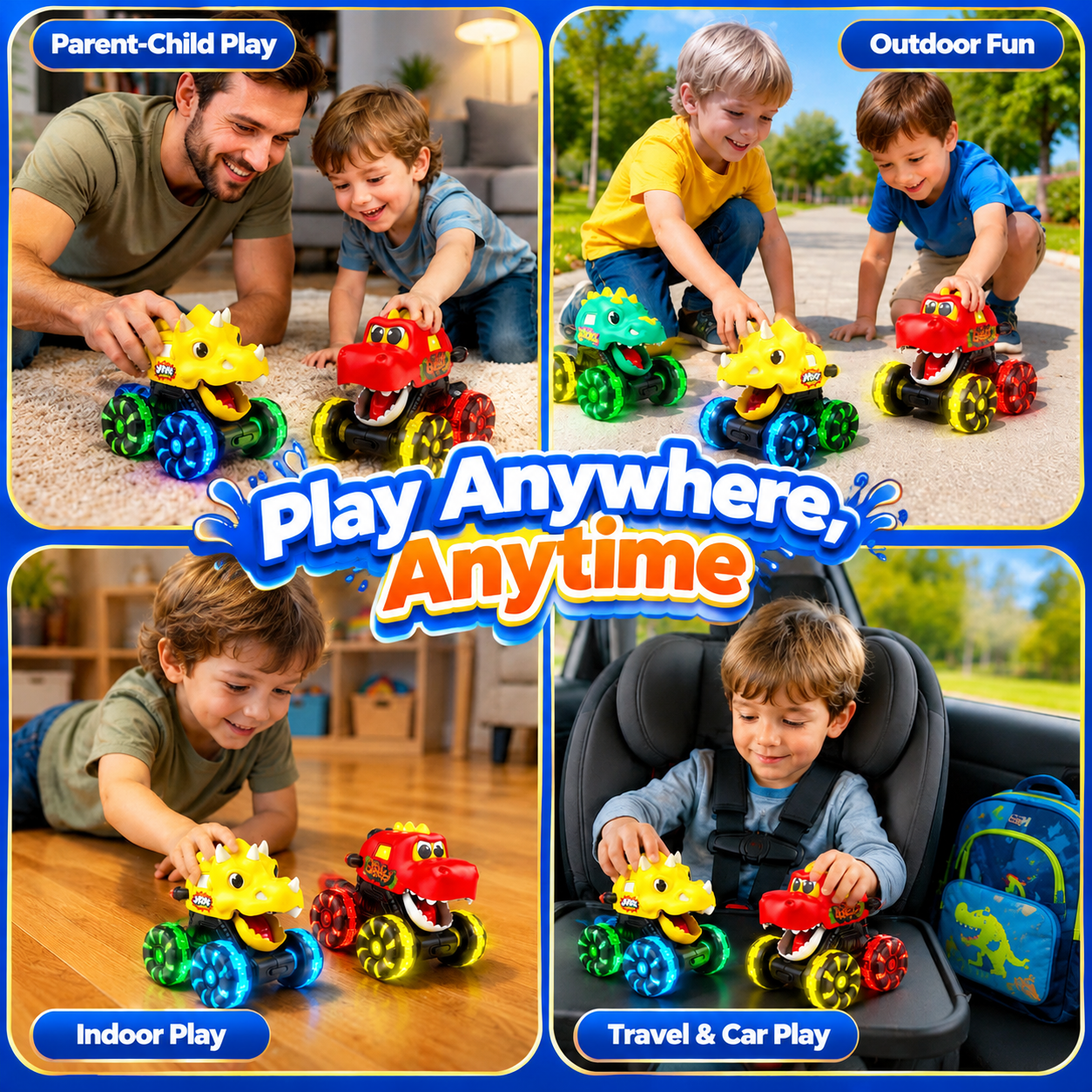 Dimoarch Dinosaur Trucks 3-Pack with LED Wheels for Toddlers photo 7