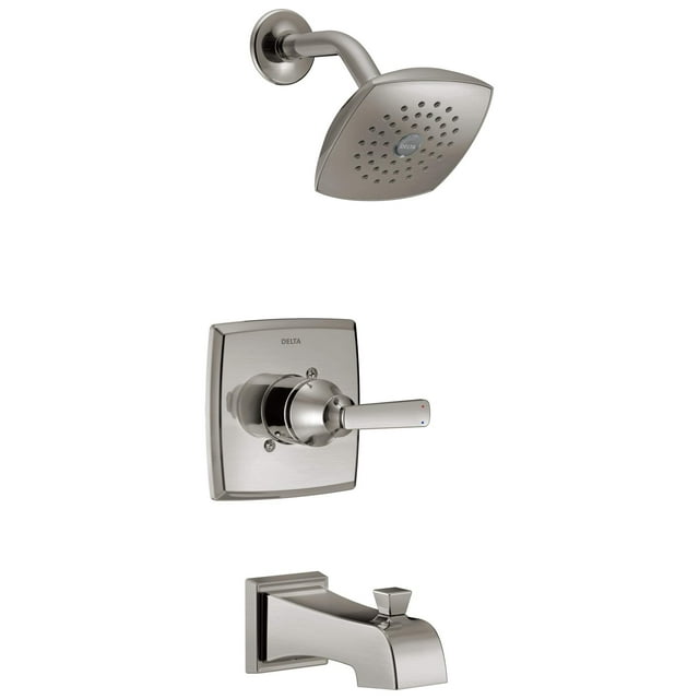 Delta Faucet Ashlyn 14 Series Single-Handle Tub and Shower Trim Kit, Shower Faucet with Single-Spray Touch-Clean Shower Head, Stainless T14464-SS (Valve Not Included)