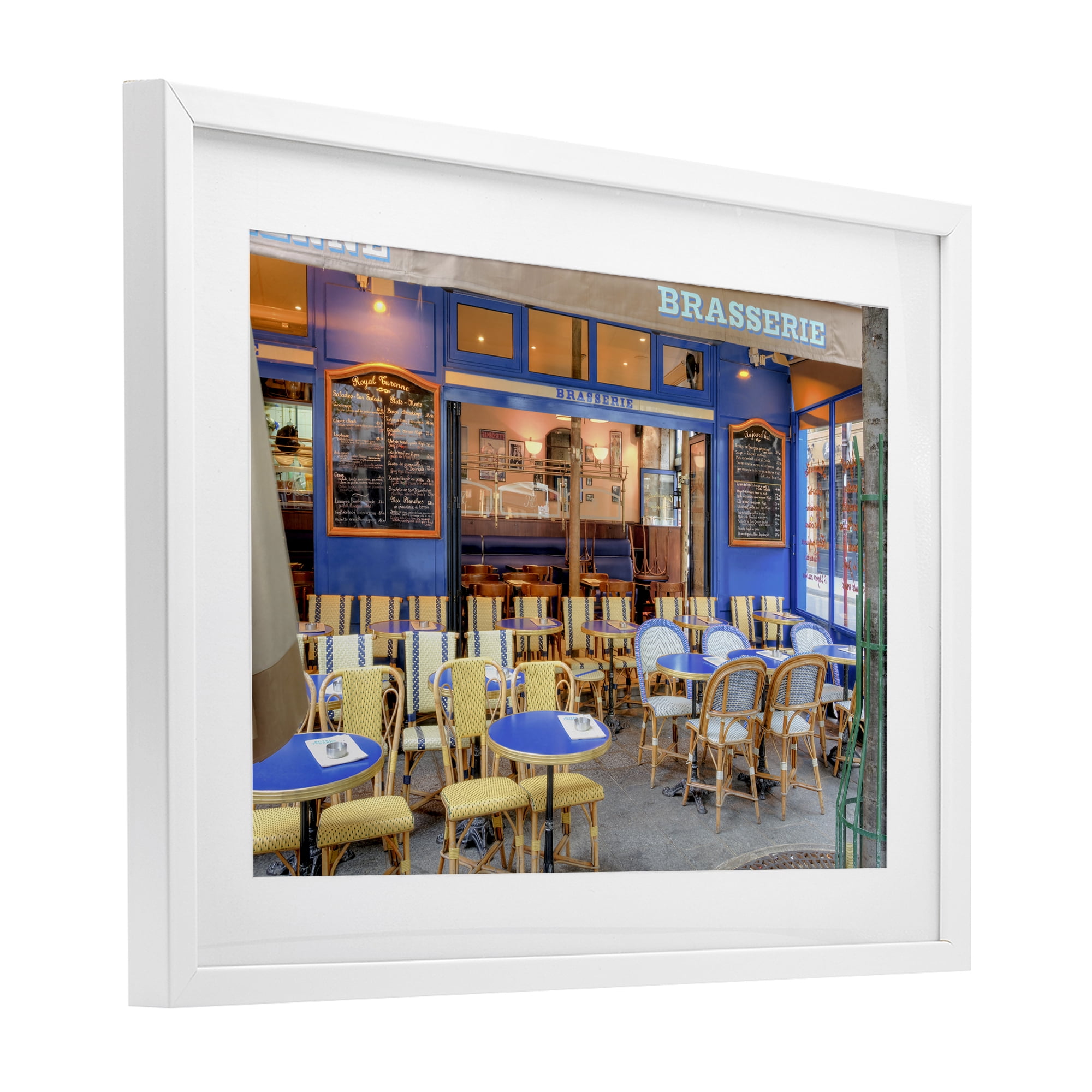 Stupell Industries Parisian Brasserie Terrace White Framed Print Under Glass, design by Alan Blaustein