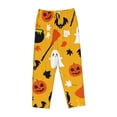 thumbnail image 4 of Disketp Happy Halloween 3 Print Women'S Comfy Pajama Pants Casual Drawstring Palazzo Lounge Wide Leg Pants, 4 of 9