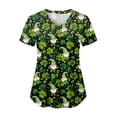 thumbnail image 2 of UngA St Patricks Day Shirt for Women Short Sleeve V Neck Colorful Graphic Print Tees Tops Pockets Soft Loose Fit Women's St. Patrick's Day T-Shirts,XXL, 2 of 8