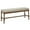 Brown Solid Rectangle 47" x 16" x 18", variant on DecMode Wood Bench with Burlap Seat, Gray