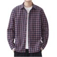 thumbnail image 4 of Fanshiluo Men's Plaid Button Down Collared Shirt, Long Sleeve Loose Fit Casual Top,L,Big and Tall Men, 4 of 5