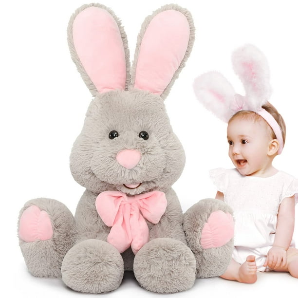 Peluche Morismos Giant Bunny 80 cm, conejo de peluche gris
