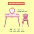 thumbnail image 4 of Wildkin Kids Princess Wooden Vanity Table and Chair Set for Girls, Pink, 4 of 7