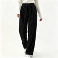 thumbnail image 2 of Horkkom Corduroy Pants Women Straight Leg Elastic Waist Drawstring Pants Adjustable Soft Comfy Pants with Pockets, S-2XL, 2 of 8