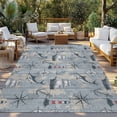 thumbnail image 2 of Blue Seaports Outdoor Rug for Patio/Deck/Porch, Non-Slip Large Area Rug 3 x 5 Ft, Vintage Ocean Anchor Shark Farmhouse Wood Indoor Outdoor Rugs Washable Area Rugs, Camping Rug Carpet Runner, 2 of 8