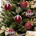thumbnail image 6 of 6Pcs Flocking Christmas Ball Ornaments Set Shatterproof Xmas Tree Decorations, 6 of 9