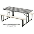 thumbnail image 2 of Black Checker 8' Banquet Stay Put Elastic Plastic Tablecloth, 2 of 2
