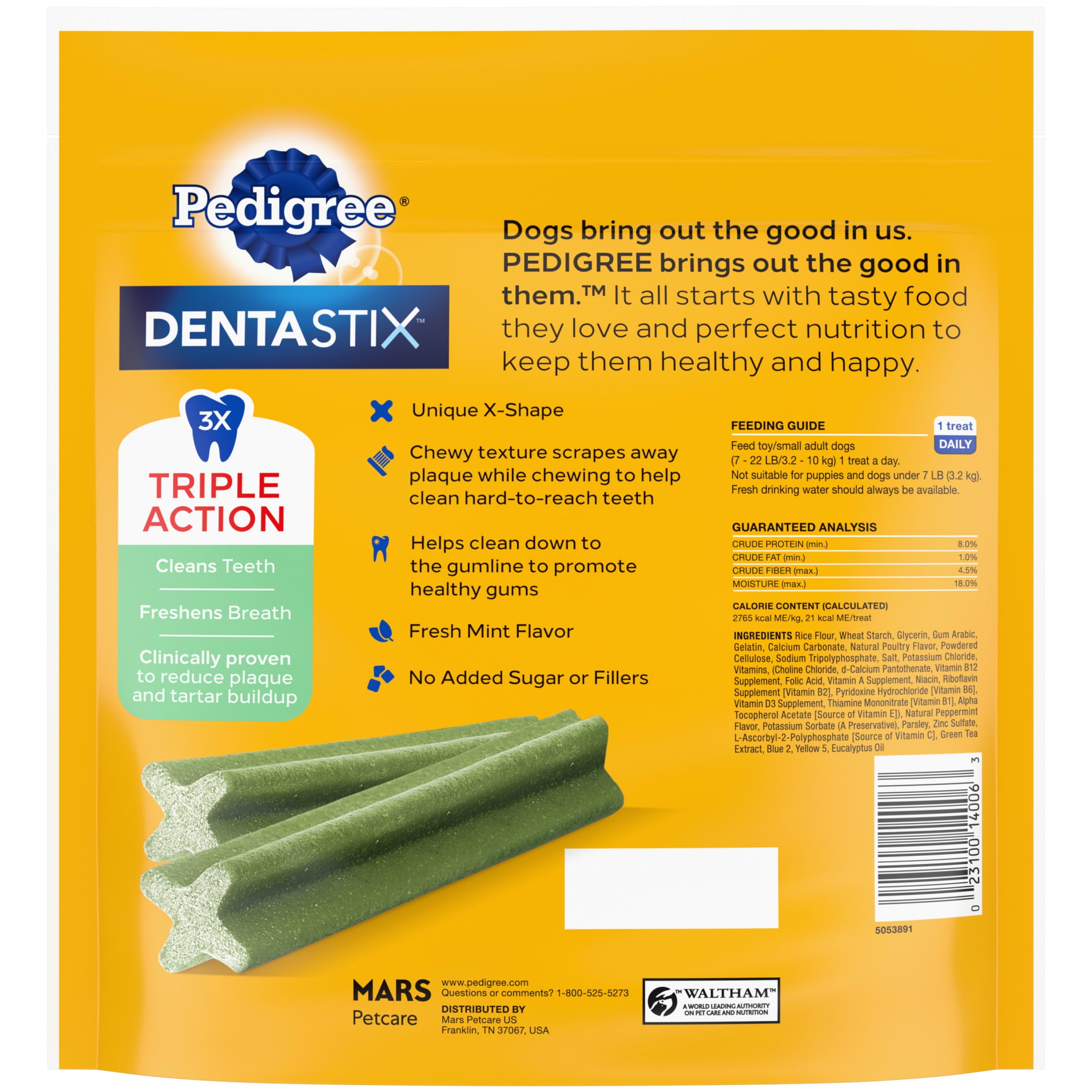 (3 pack) Pedigree Dentastix Fresh Flavor, Small And Toy Breed Dog Treats, 1.54 Lb. Bag