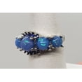 thumbnail image 5 of Size 6, Round Blue Fire Opal Topaz Silver Ring, 5 of 6