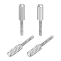 4 Pcs Small Knurled Thumb Screws, M2 x 12mm 304 Stainless Steel Male Flat Head Thread Knurled Thumbscrews Bolts (Silver)