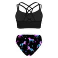 thumbnail image 6 of CHICTRY Kids Girls 3Pcs Swimwear Sleeveless Strappy Back Crop Top with Briefs Shorts Swimming Bathing Suit Night Pegasus 6, 6 of 7