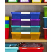 Storex Stack & Store Box Craft Organizer, Assorted Colors, 5-Pack