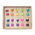 thumbnail image 3 of Key Lock Tray Kid Wooden Keys Locks Tray Montessori Preschool Learning Materials Education Toy, 3 of 7