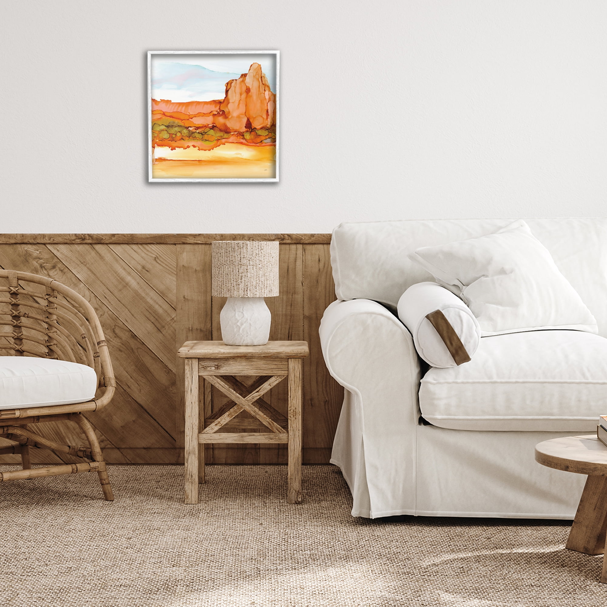 Stupell Industries Earthy Desertscape Illusion White Framed Giclee Art, design by Chris Paschke