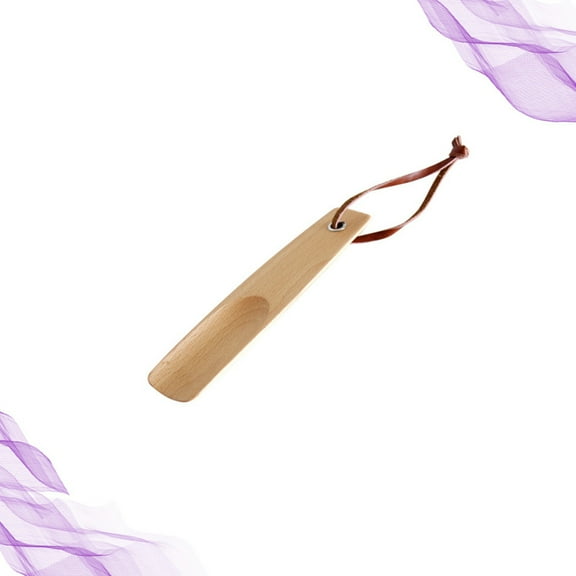 WHAMVOX Khaki Long Handle Wooden Shoe Horn Tool for Easy Shoe Use Great for Home Office and Travel 36 Inch